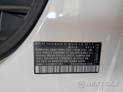 Zdjęcie 12 z 12 samochodu: 2016 VOLKSWAGEN JETTA SPORT VIN:3VWD17AJ0GM391895 - miniatura