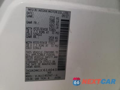 Zdjęcie 13 z 13 samochodu: 2018 NISSAN PATHFINDER S VIN:5N1DR2MN1JC614043 - miniatura