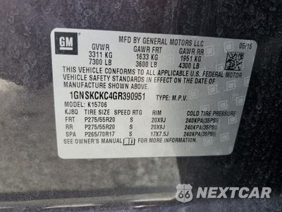 Zdjęcie 14 z 16 samochodu: 2016 CHEVROLET TAHOE K1500 LTZ VIN:1GNSKCKC4GR390951 - miniatura