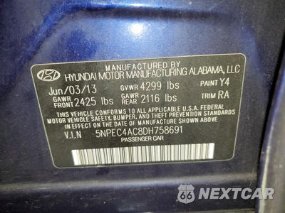 Zdjęcie 12 z 13 samochodu: 2013 HYUNDAI SONATA SE VIN:5NPEC4AC8DH758691 - miniatura