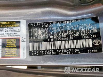 Zdjęcie 12 z 12 samochodu: 2016 TOYOTA CAMRY LE VIN:4T1BF1FK9GU509170 - miniatura
