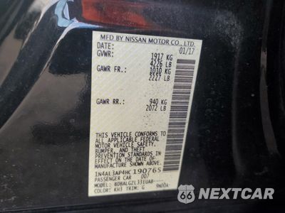 Zdjęcie 12 z 14 samochodu: 2017 NISSAN ALTIMA 2.5 VIN:1N4AL3AP4HC190765 - miniatura