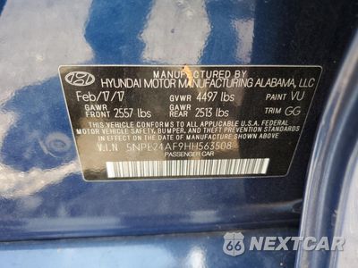 Zdjęcie 12 z 12 samochodu: 2017 HYUNDAI SONATA SE VIN:5NPE24AF9HH563508 - miniatura