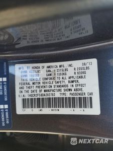 Zdjęcie 12 z 12 samochodu: 2013 HONDA ACCORD SPORT VIN:1HGCR2F58DA283783 - miniatura