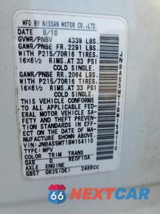 Zdjęcie 14 z 14 samochodu: 2011 NISSAN ROGUE S VIN:JN8AS5MT1BW154110 - miniatura