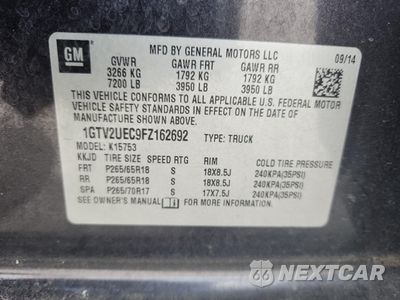 Zdjęcie 12 z 14 samochodu: 2015 GMC SIERRA K1500 SLE VIN:1GTV2UEC9FZ162692 - miniatura