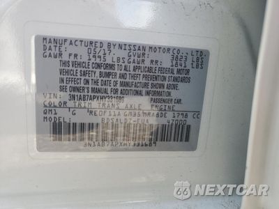 Zdjęcie 12 z 12 samochodu: 2017 NISSAN SENTRA S VIN:3N1AB7APXHY331689 - miniatura