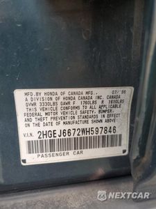 Zdjęcie 12 z 12 samochodu: 1998 HONDA CIVIC LX VIN:2HGEJ6672WH597846 - miniatura
