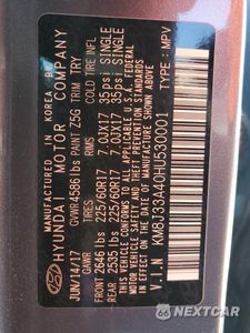 Zdjęcie 14 z 14 samochodu: 2017 HYUNDAI TUCSON LIMITED VIN:KM8J33A40HU530001 - miniatura