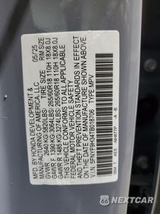 Zdjęcie 13 z 16 samochodu: 2026 HONDA PASSPORT RTL VIN:5FNYF9H34TB018706 - miniatura