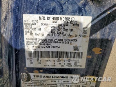 Zdjęcie 12 z 12 samochodu: 2010 FORD F150 SUPERCREW VIN:1FTFW1CVXAFC97234 - miniatura