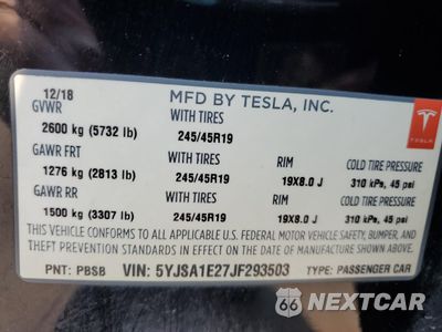 Zdjęcie 12 z 13 samochodu: 2018 TESLA MODEL S VIN:5YJSA1E27JF293503 - miniatura
