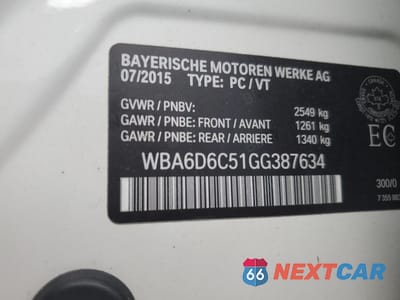Zdjęcie 13 z 13 samochodu: 2016 BMW 650 XI GRAN COUPE VIN:WBA6D6C51GG387634 - miniatura