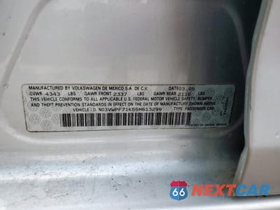 Zdjęcie 13 z 13 samochodu: 2005 VOLKSWAGEN NEW JETTA VALUE VIN:3VWPF71K55M613299 - miniatura