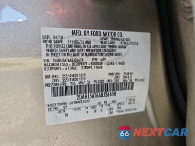 Zdjęcie 13 z 13 samochodu: 2010 LINCOLN MKT VIN:2LMHJ5AT6ABJ26658 - miniatura