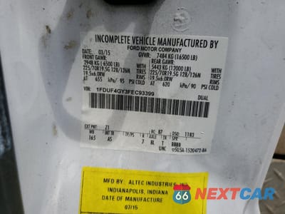 Zdjęcie 12 z 12 samochodu: 2015 FORD F450 SUPER DUTY VIN:1FDUF4GY3FEC93399 - miniatura