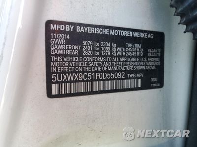 Zdjęcie 13 z 13 samochodu: 2015 BMW X3 XDRIVE28I VIN:5UXWX9C51F0D55092 - miniatura