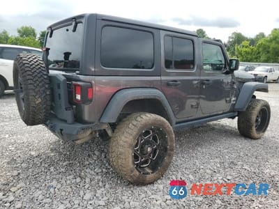 Trzecie zdjęcie samochodu z tyłu: 2018 JEEP WRANGLER UNLIMITED SPORT VIN:1C4HJXDG9JW253106 - miniatura