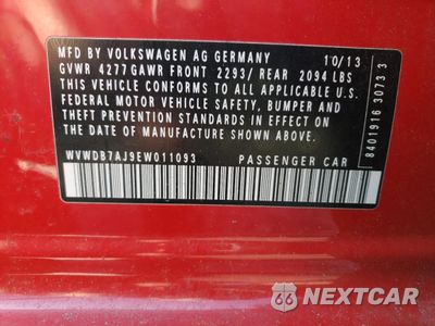 Zdjęcie 12 z 14 samochodu: 2014 VOLKSWAGEN GOLF VIN:WVWDB7AJ9EW011093 - miniatura