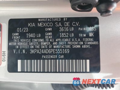 Zdjęcie 12 z 12 samochodu: 2023 KIA RIO LX VIN:3KPA24AD6PE555169 - miniatura