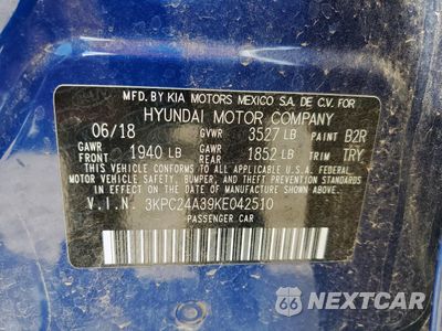 Zdjęcie 12 z 13 samochodu: 2019 HYUNDAI ACCENT SE VIN:3KPC24A39KE042510 - miniatura