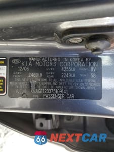 Zdjęcie 12 z 14 samochodu: 2007 KIA OPTIMA LX VIN:KNAGE123375109141 - miniatura