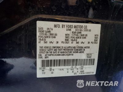 Zdjęcie 13 z 13 samochodu: 2016 FORD EDGE SE VIN:2FMPK3G96GBC52919 - miniatura