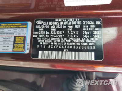 Zdjęcie 14 z 16 samochodu: 2017 KIA SORENTO LX VIN:5XYPG4A30HG236888 - miniatura
