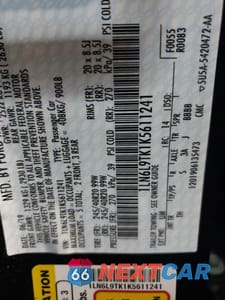 Zdjęcie 12 z 13 samochodu: 2019 LINCOLN CONTINENTAL SELECT VIN:1LN6L9TK1K5611241 - miniatura
