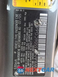 Zdjęcie 12 z 14 samochodu: 2006 BMW 530 XI VIN:WBANF73506CG66562 - miniatura