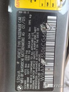 Zdjęcie 12 z 14 samochodu: 2006 BMW 530 XI VIN:WBANF73506CG66562 - miniatura