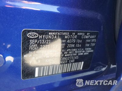Zdjęcie 12 z 13 samochodu: 2022 HYUNDAI IONIQ SE VIN:KMHC75LC8NU273145 - miniatura
