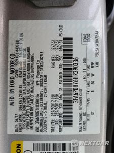Zdjęcie 12 z 12 samochodu: 2017 FORD FUSION SE VIN:3FA6P0H76HR390336 - miniatura