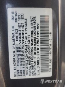Zdjęcie 12 z 14 samochodu: 2015 HONDA ODYSSEY TOURING VIN:5FNRL5H9XFB117948 - miniatura