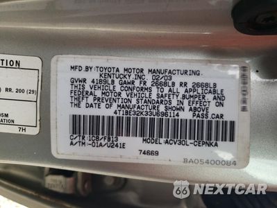 Zdjęcie 12 z 14 samochodu: 2003 TOYOTA CAMRY LE VIN:4T1BE32K33U696114 - miniatura