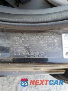 Zdjęcie 12 z 12 samochodu: 2009 KIA SPECTRA EX VIN:KNAFE222995667538 - miniatura