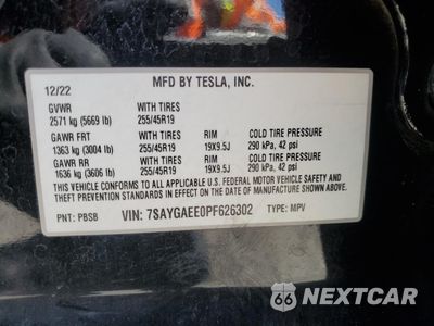 Zdjęcie 12 z 13 samochodu: 2023 TESLA MODEL Y VIN:7SAYGAEE0PF626302 - miniatura