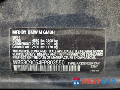 Zdjęcie 12 z 12 samochodu: 2015 BMW M3 VIN:WBS3C9C54FP803550 - miniatura