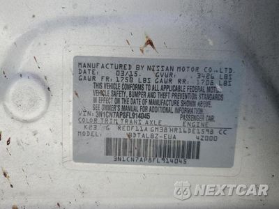 Zdjęcie 12 z 12 samochodu: 2015 NISSAN VERSA VIN:3N1CN7AP8FL914045 - miniatura
