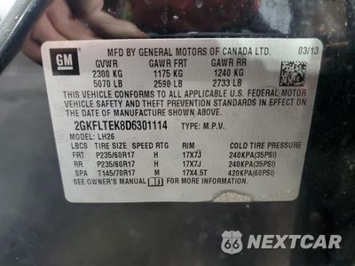 Zdjęcie 13 z 13 samochodu: 2013 GMC TERRAIN SL VIN:2GKFLTEK8D6301114 - miniatura