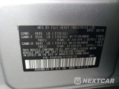 Zdjęcie 13 z 15 samochodu: 2015 SUBARU OUTBACK 2.5I LIMITED VIN:4S4BSANC1F3299738 - miniatura