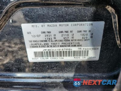 Zdjęcie 12 z 12 samochodu: 2008 MAZDA 3 HATCHBACK HATCHBACK VIN:JM1BK344181879984 - miniatura
