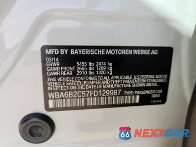Zdjęcie 12 z 14 samochodu: 2015 BMW 650 I GRAN COUPE VIN:WBA6B2C57FD129987 - miniatura
