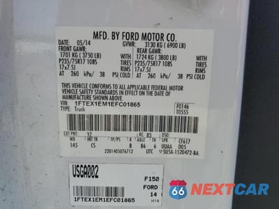 Zdjęcie 12 z 12 samochodu: 2014 FORD F150 SUPER CAB VIN:1FTEX1EM1EFC01865 - miniatura