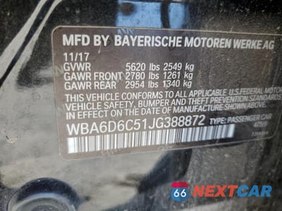 Zdjęcie 12 z 12 samochodu: 2018 BMW 650 XI GRAN COUPE VIN:WBA6D6C51JG388872 - miniatura