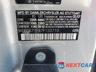 Zdjęcie 12 z 12 samochodu: 2007 MERCEDES-BENZ SL 550 VIN:WDBSK71F87F133710 - miniatura