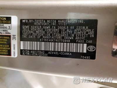 Zdjęcie 13 z 13 samochodu: 2008 TOYOTA CAMRY CE VIN:4T1BE46K78U770948 - miniatura