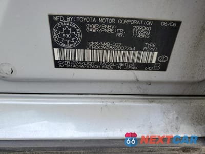 Zdjęcie 12 z 12 samochodu: 2006 LEXUS IS 250 VIN:JTHCK262862007754 - miniatura