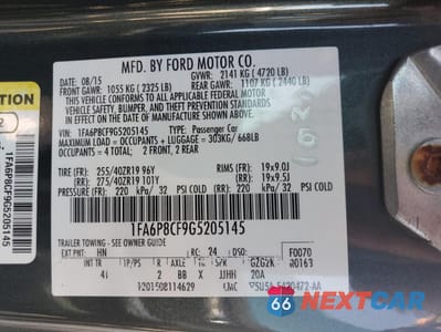 Zdjęcie 13 z 15 samochodu: 2016 FORD MUSTANG GT VIN:1FA6P8CF9G5205145 - miniatura