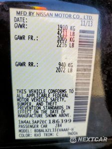 Zdjęcie 12 z 14 samochodu: 2014 NISSAN ALTIMA 2.5 VIN:1N4AL3AP2EC186399 - miniatura